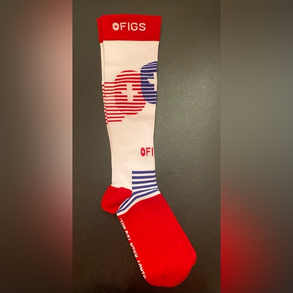FIGS Compression Socks READY WHEN YOU ARE Red White Size Large NWOT - Picture 1 of 4